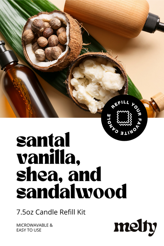 Candle Refill Kit - Santal Vanilla, Shea & Sandalwood | Cozy Fragrance by themelty.co™