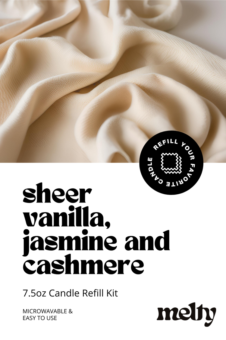 Candle Refill Kit - Sheer Vanilla, Jasmine & Cashmere | Cozy Fragrance by themelty.co™